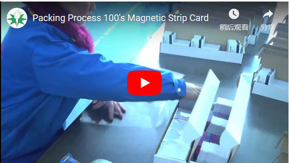Packing Process 100's Magnetic Strip Card